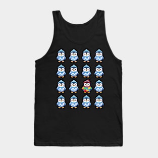 Autism Awareness Puzzle Penguin Party Pattern Tank Top